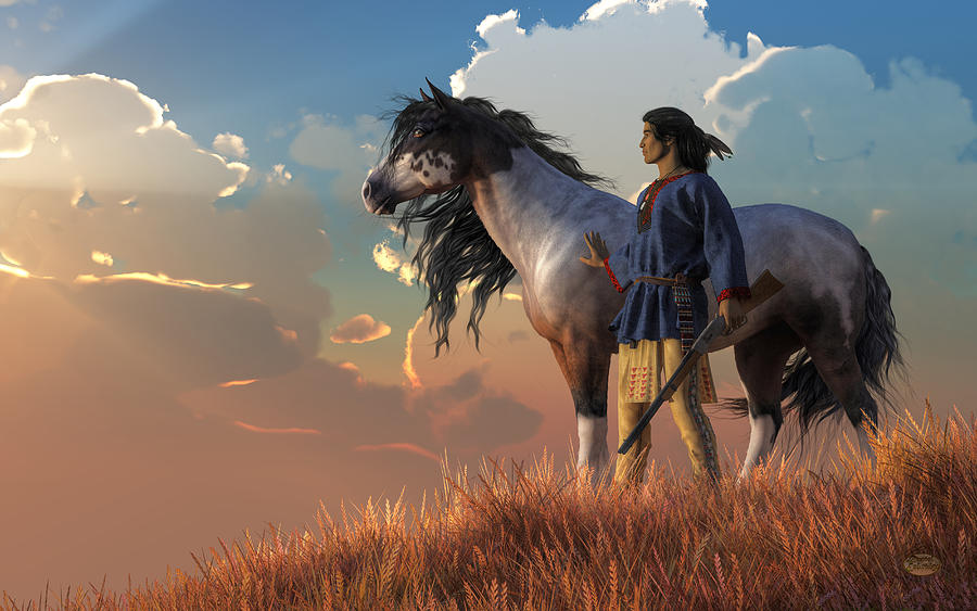 Horse Digital Art - Guardians of the Plains by Daniel Eskridge