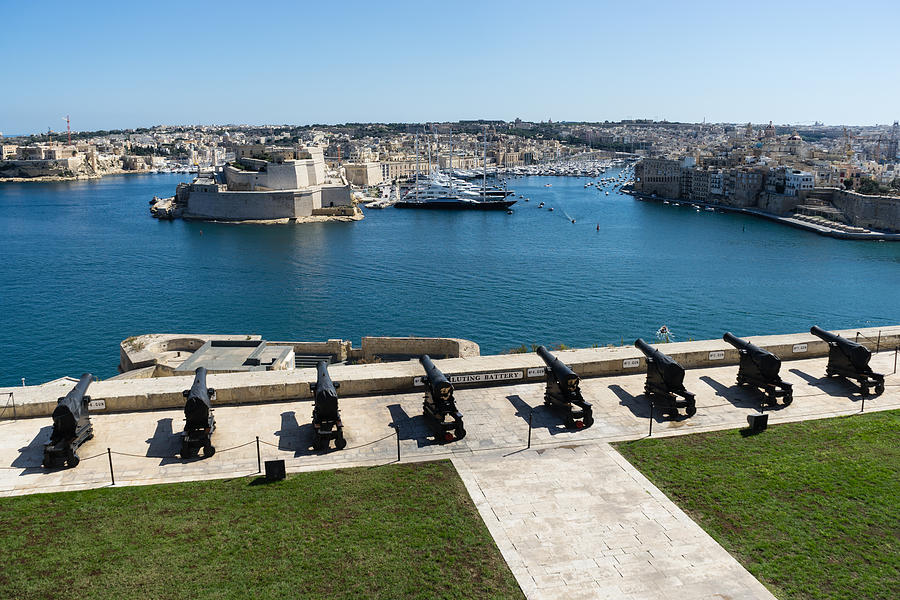 Guarding the Expensive Boats - Valletta Grand Harbour Saluting Battery Photograph by Georgia Mizuleva