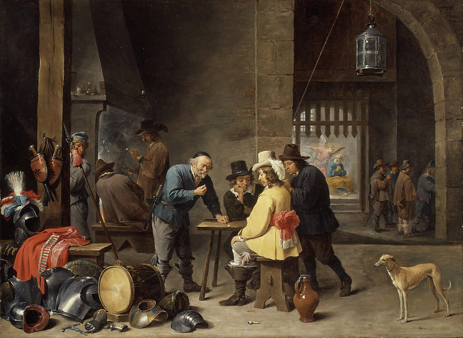 Guardroom with the Deliverance of Saint Peter Painting by David Teniers