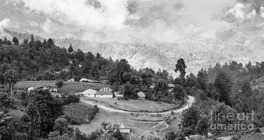 Guatemala Landscape Black And White Photograph by THP Creative