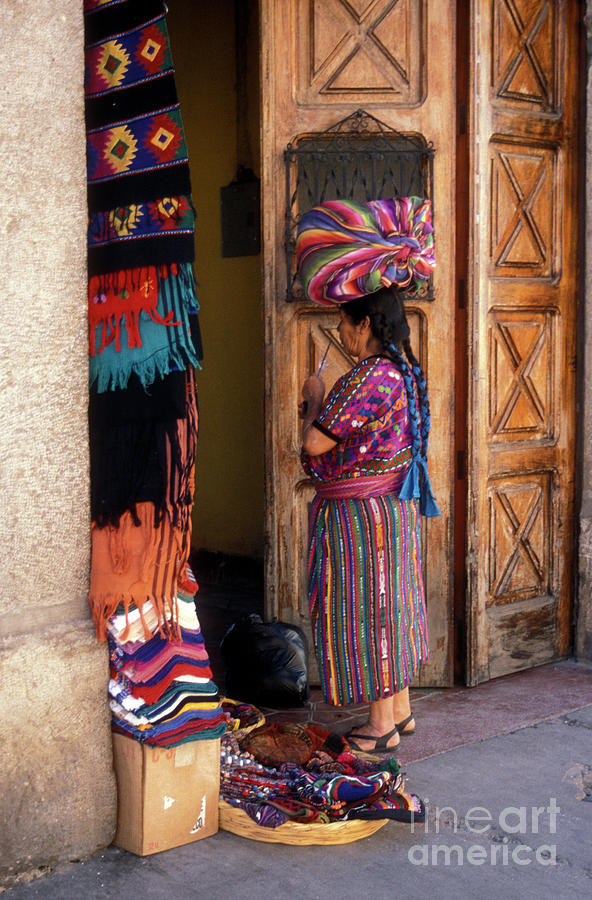 Guatemala Maya Textile Vendor Photograph by John  Mitchell