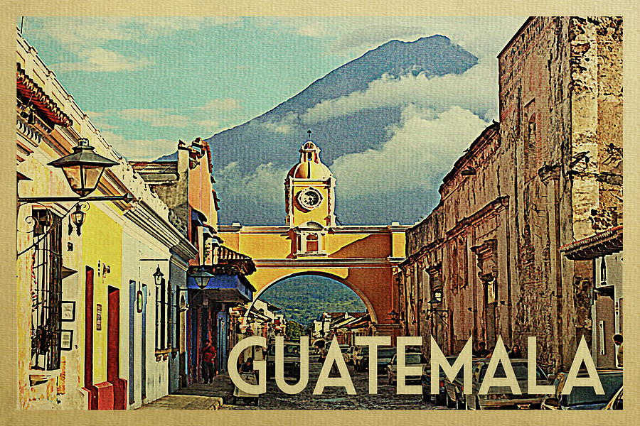 Vintage Digital Art - Guatemala Vintage Travel Poster by Flo Karp