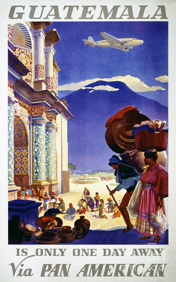Vintage Painting - Guatemala Vintage Travel Poster Restored by Vintage Treasure