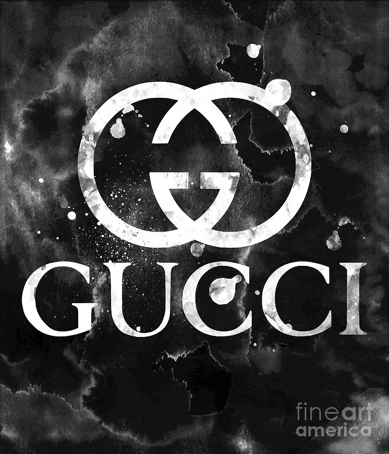 gucci black and white logo
