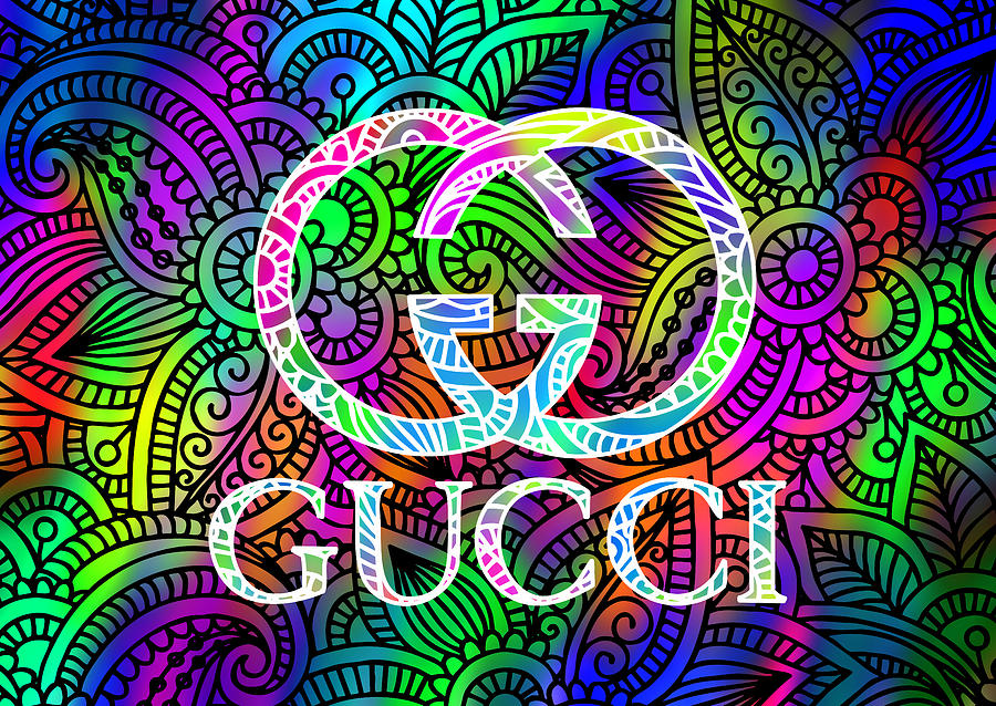 Gucci Multi Color With Pattern Background Digital Art by Ricky Barnard