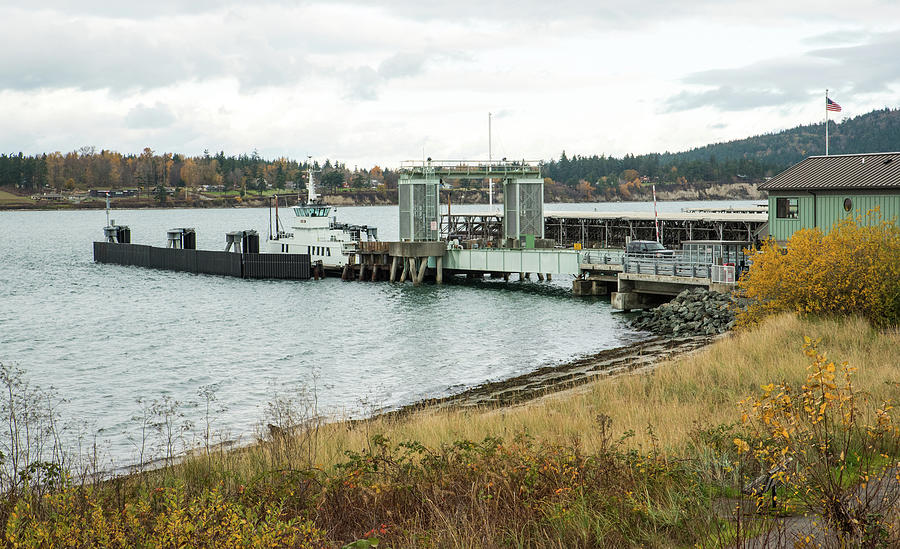 Guemes Island Ferry Dock Photograph by Tom Cochran