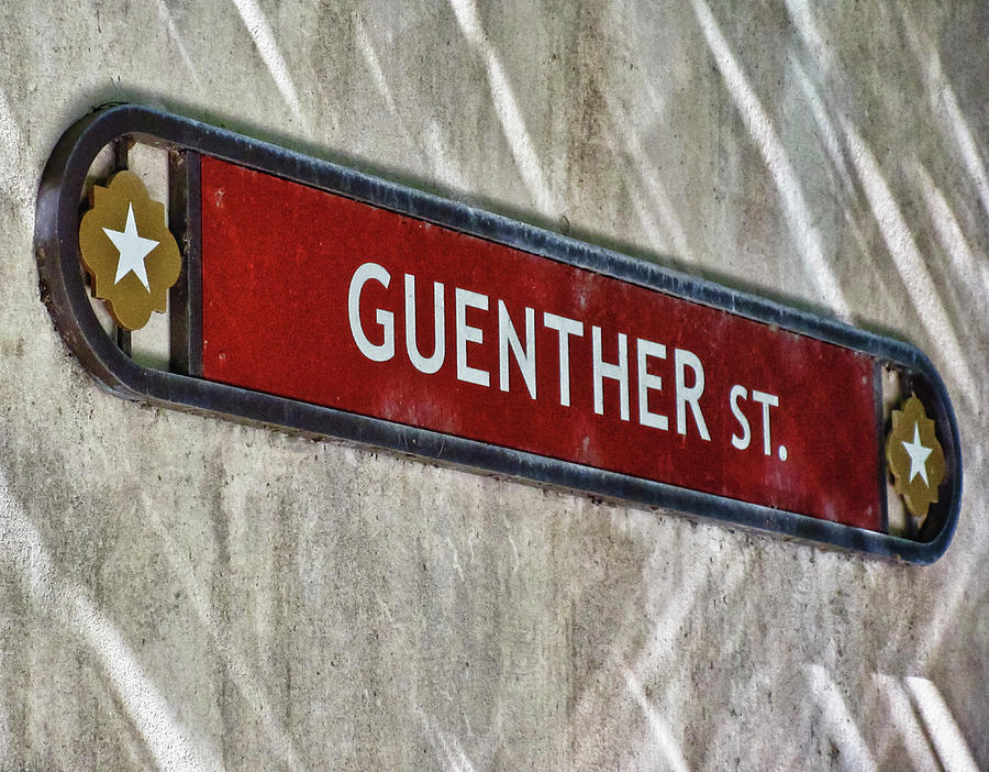 Guenther Street Sign Photograph by Tony Grider