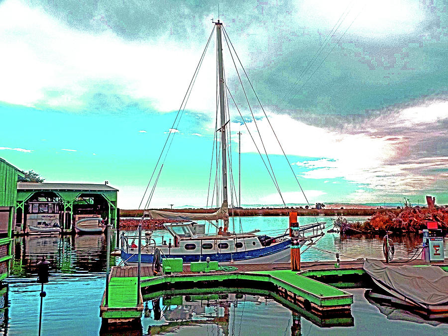 Delta Marinas Digital Art - Guest Dock N GR8 Sky by Joseph Coulombe