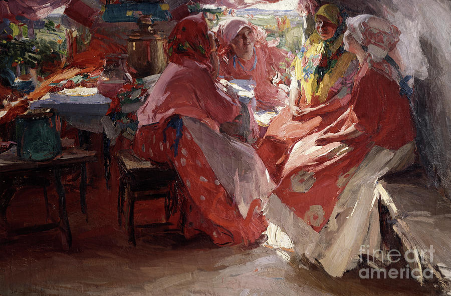 Guests Painting by Abram Arkhipov