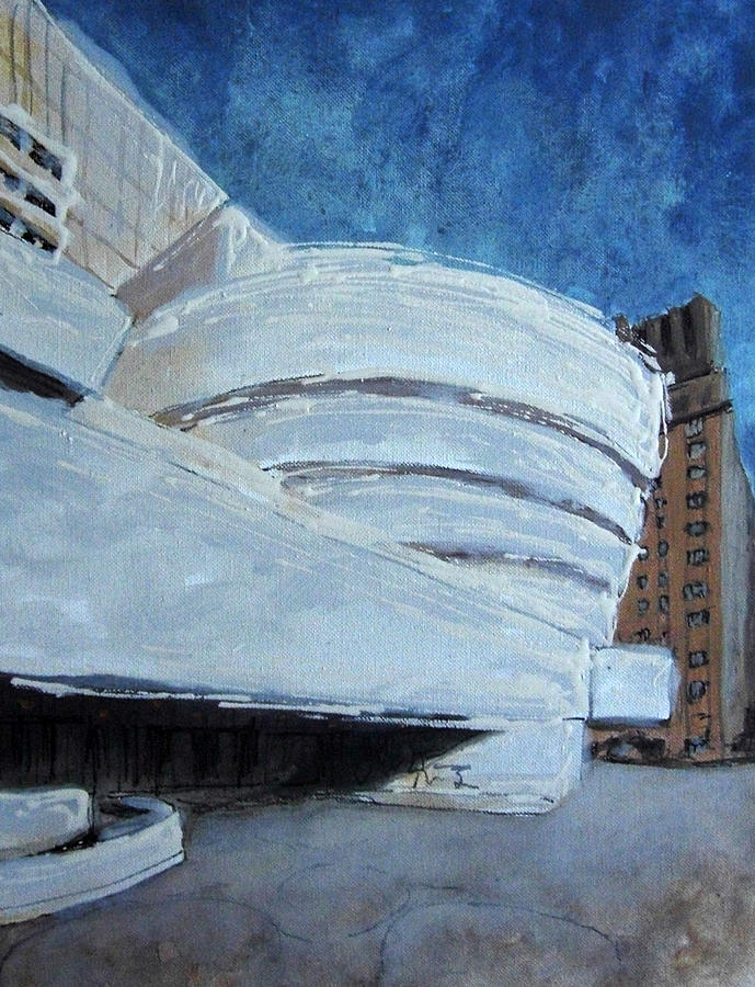 Fall Painting - Guggenheim Museum by Romina Diaz-Brarda