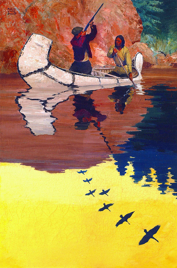 Guide And Goose Hunter Painting by Robert Wesley Amick