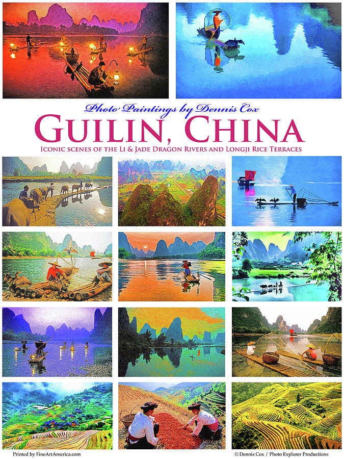 Landscape Photograph - Guilin, China, Poster by Dennis Cox Photo Explorer