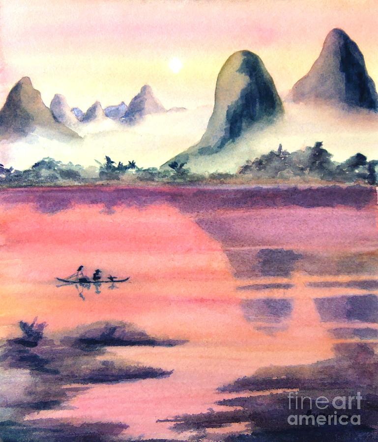 Guilin Dawn Painting by Petra Burgmann