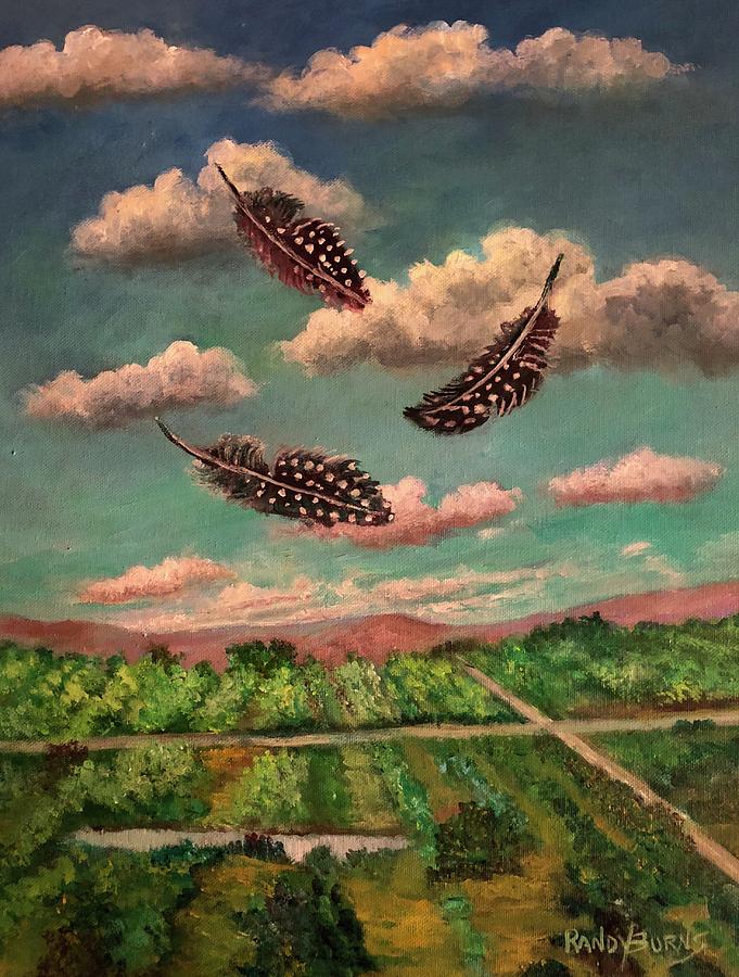 Guinea Feathers Painting by Rand Burns