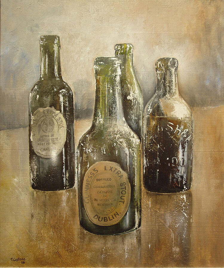 Bottle Painting - Guinness collection by Tomas Castano