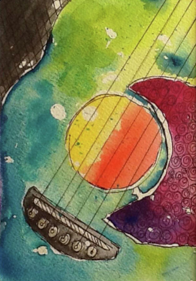 Abstract Guitar #1 Painting by Bonny Butler