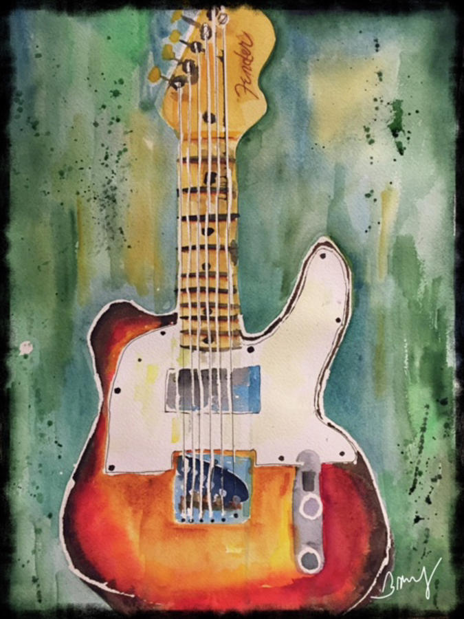 Abstract Guitar Painting by Bonny Butler
