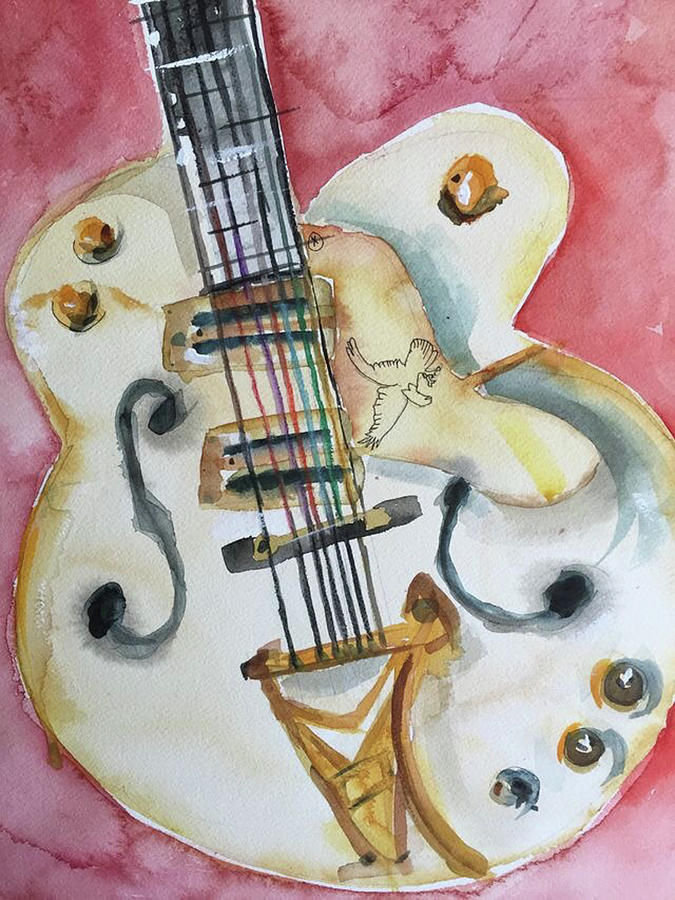 Gretsch White Falcon Painting by Bonny Butler