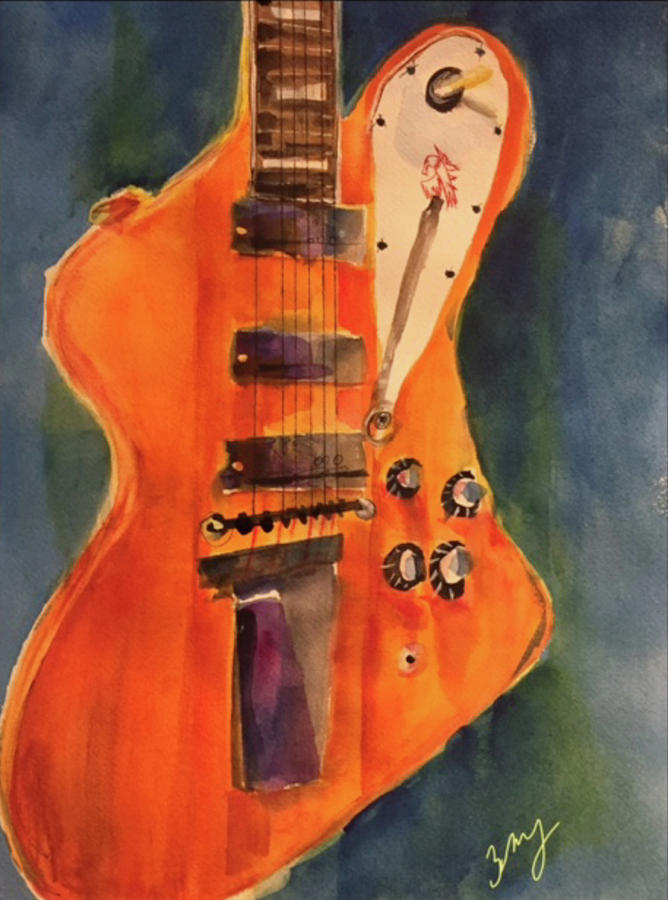 Gibson Firebird Vll  Painting by Bonny Butler