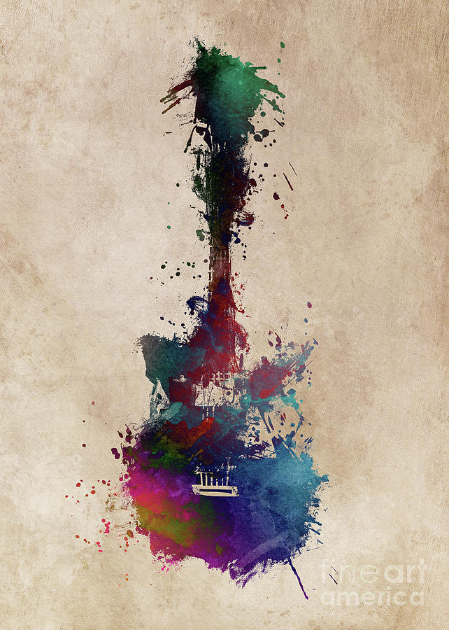 Guitar 2 art Digital Art by Justyna Jaszke JBJart