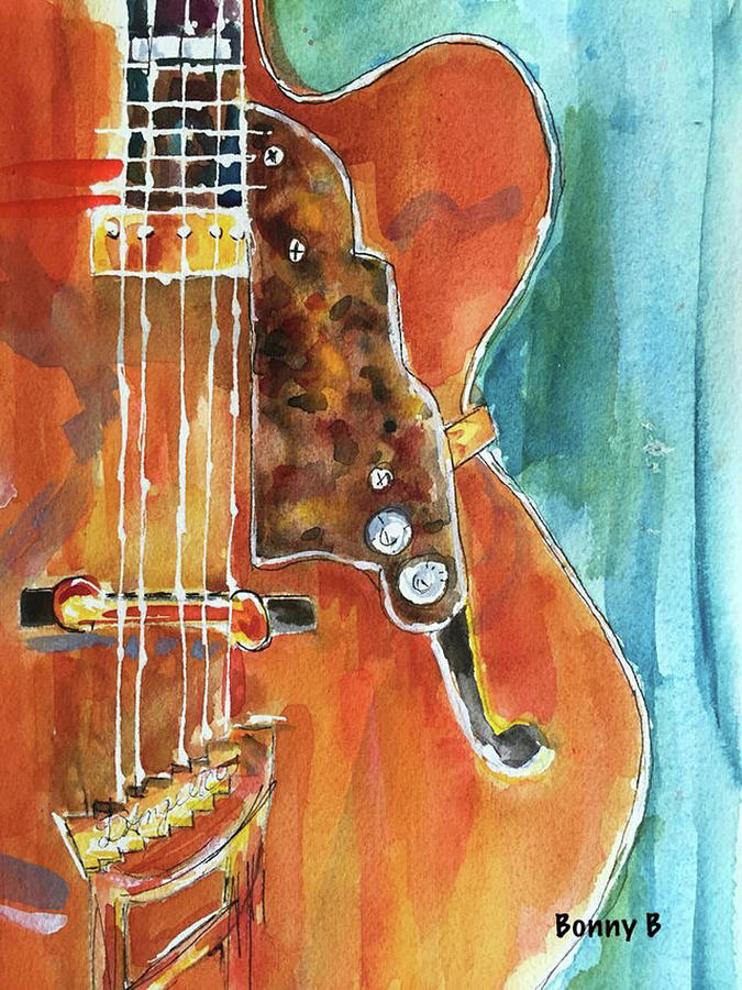 Gibson Guitar Painting by Bonny Butler