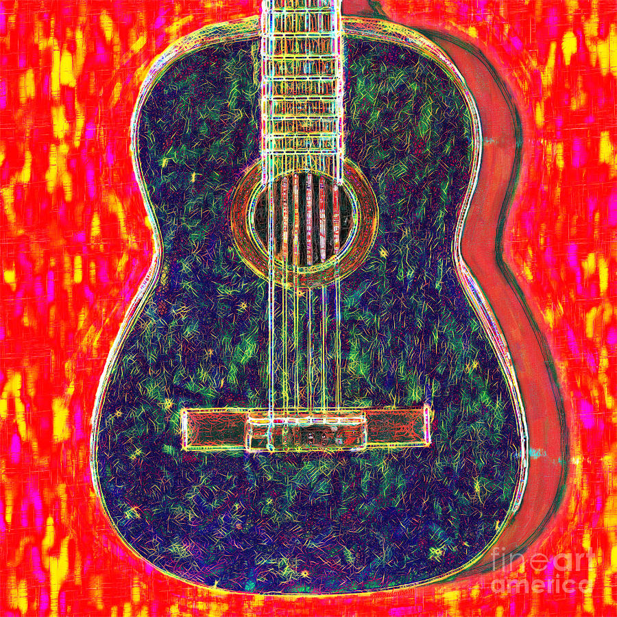 Music Photograph - Guitar - 20130123v1 by Wingsdomain Art and Photography