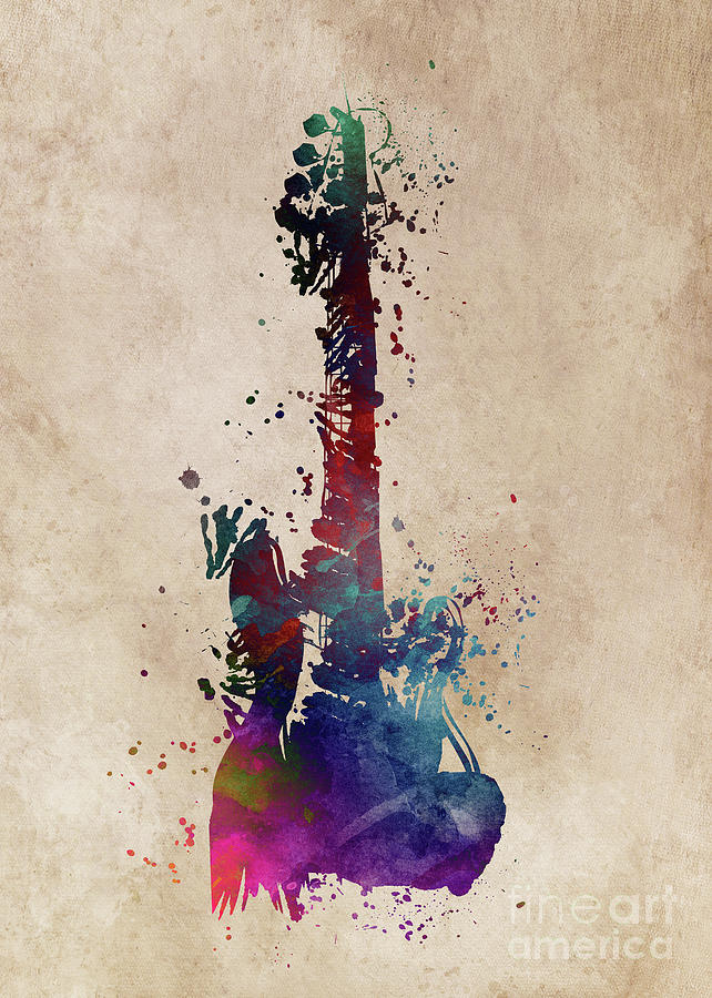Guitar 4 art Digital Art by Justyna Jaszke JBJart