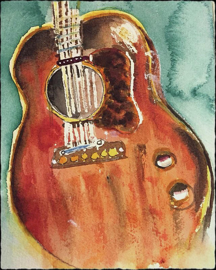 Abstract Guitar #4 Painting by Bonny Butler
