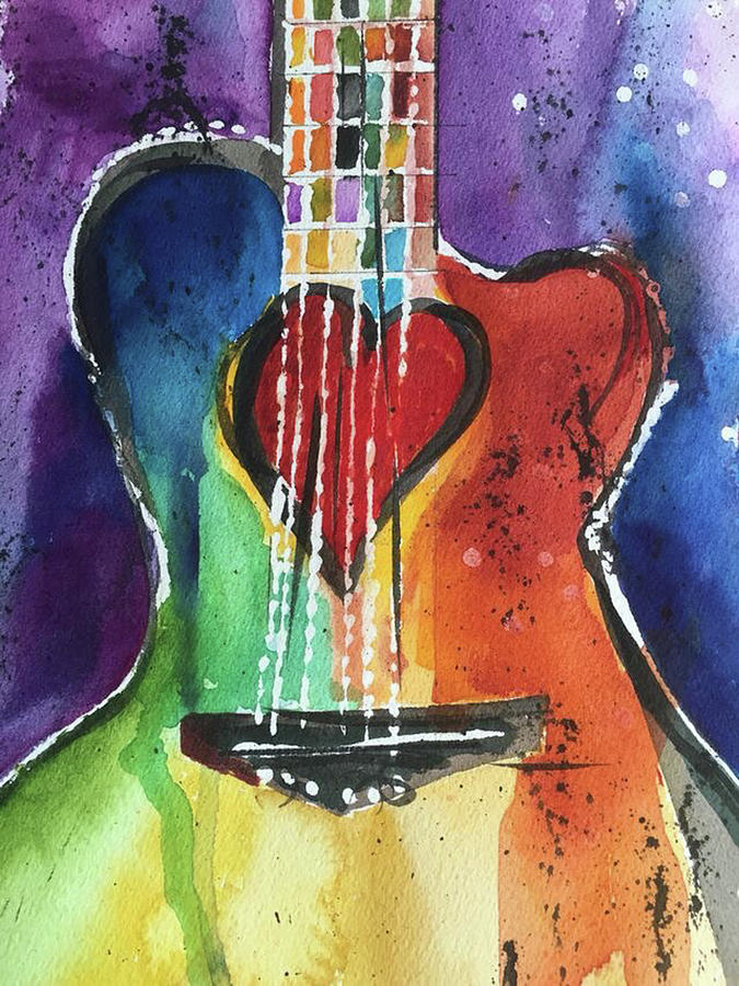 Guitar Love Painting by Bonny Butler