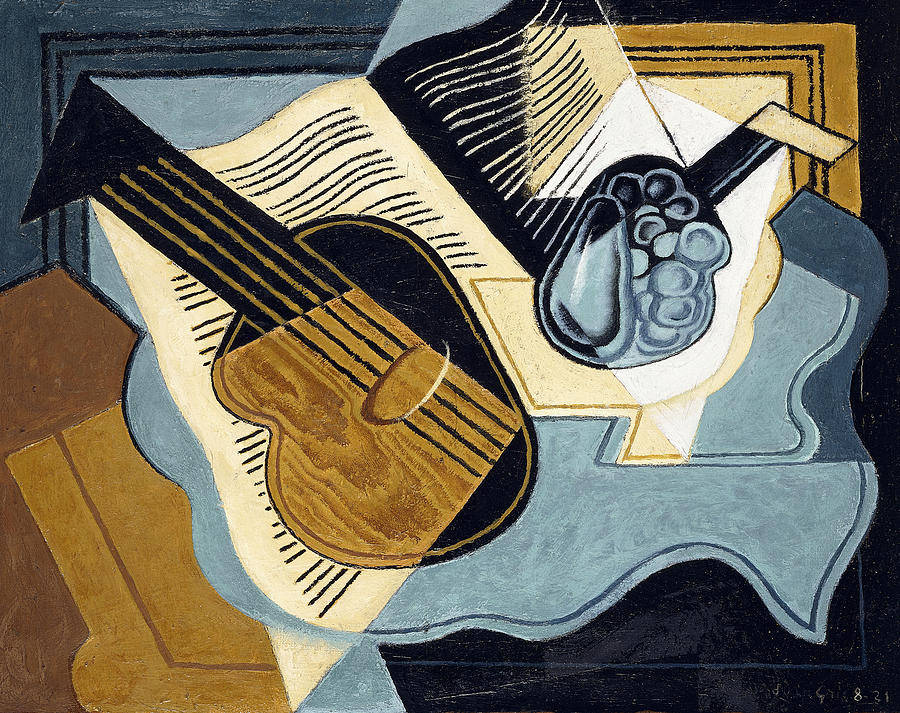 Juan Gris Painting - Guitar and Fruit Bowl by Juan Gris