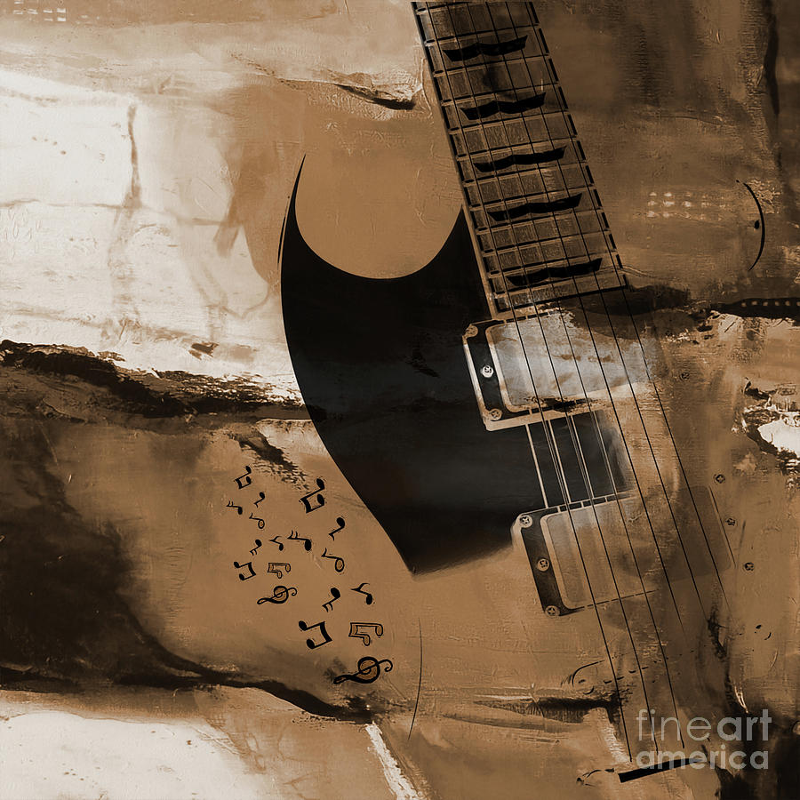 Guitar art 002c Painting by Gull G