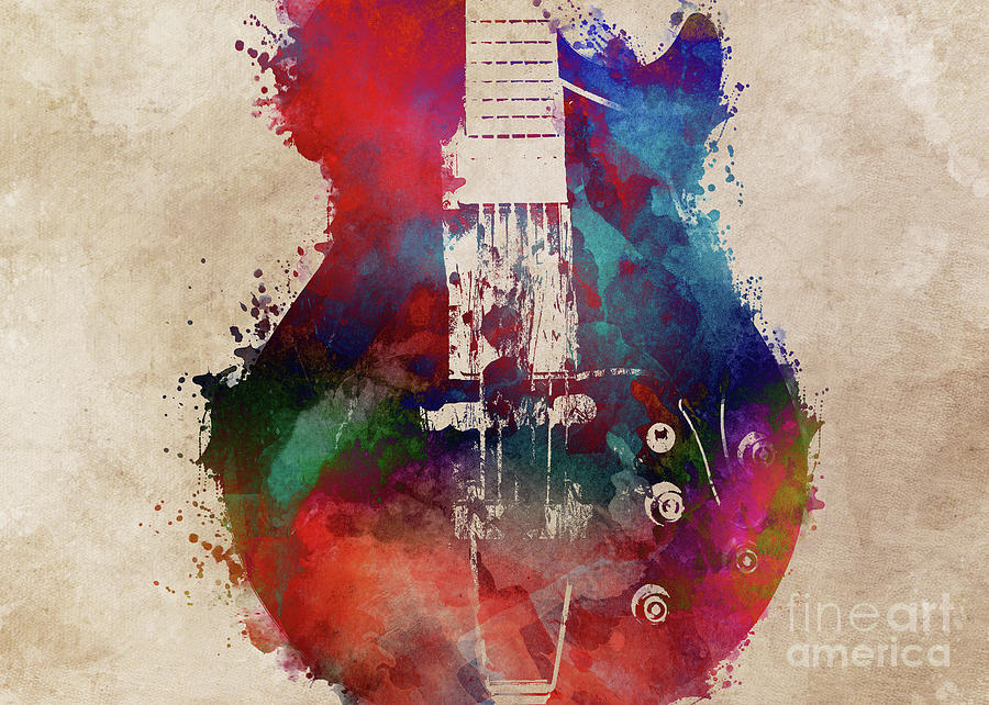 Guitar Art 6 Music Digital Art by Justyna Jaszke JBJart