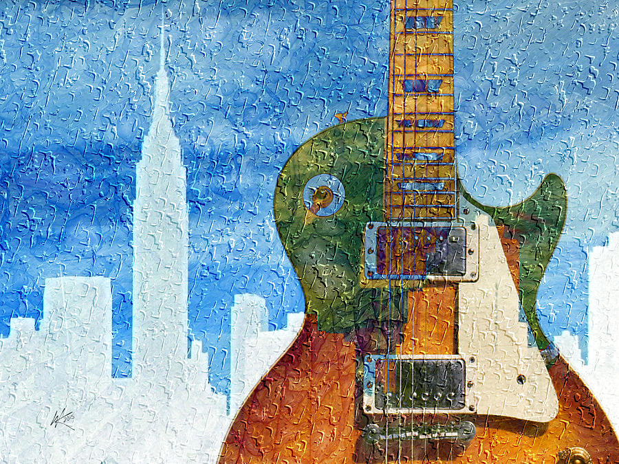 Guitar Cityscape Digital Art by Kiki Art