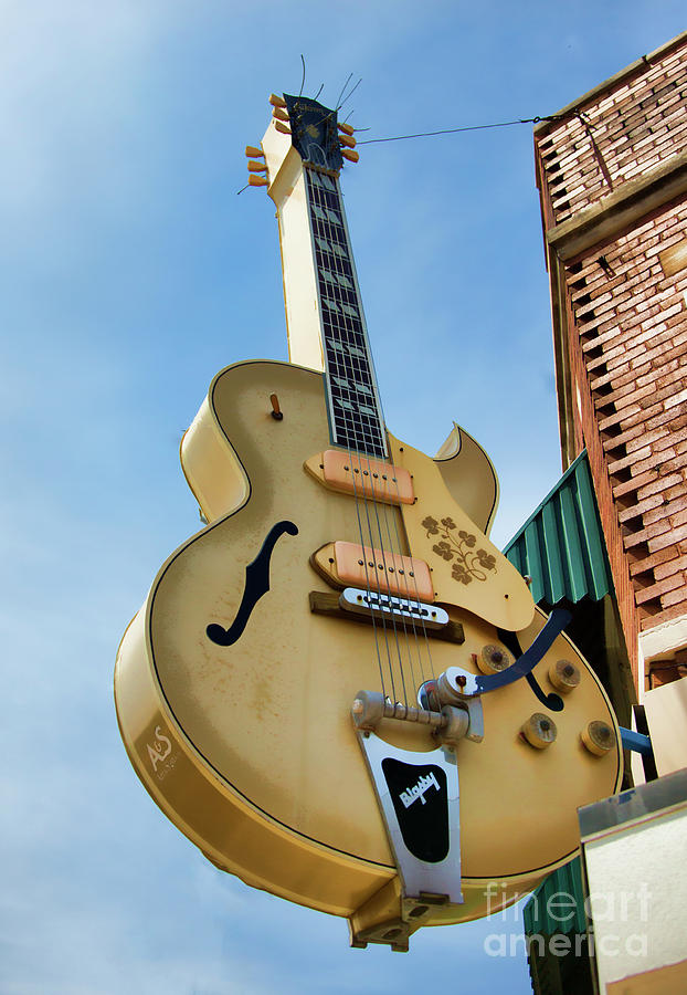 Guitar Display Entrance to Sun Studio Elvis Memphis  Photograph by Chuck Kuhn