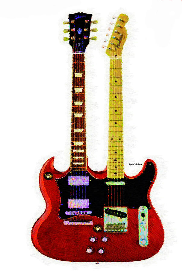 Guitar Duo Digital Art by Rafael Salazar