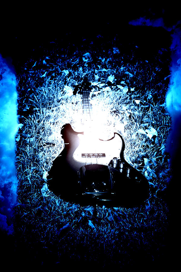 Guitar in Blue Photograph by Angel Jesus De la Fuente