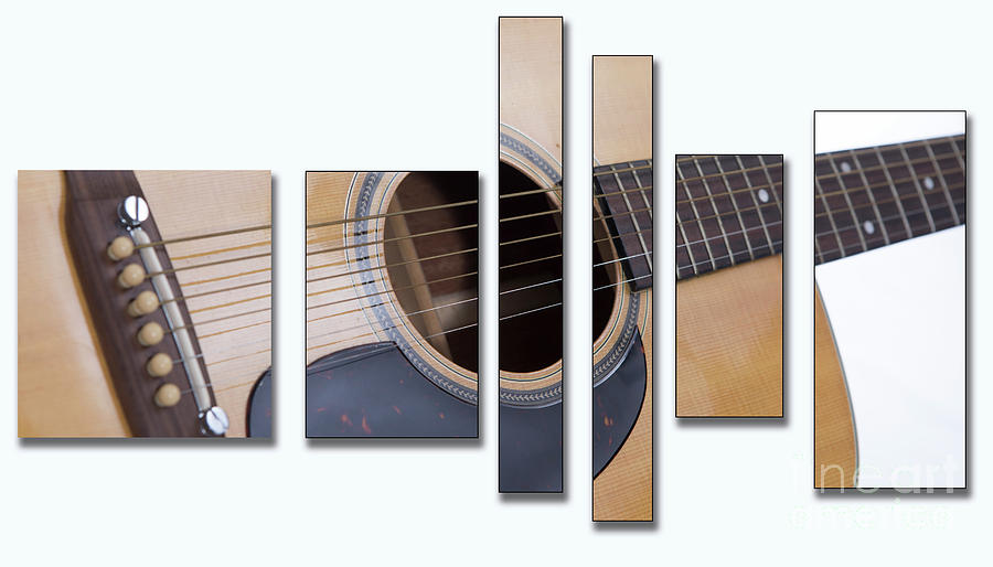 Guitar in Panels Photograph by Cecil Fuselier