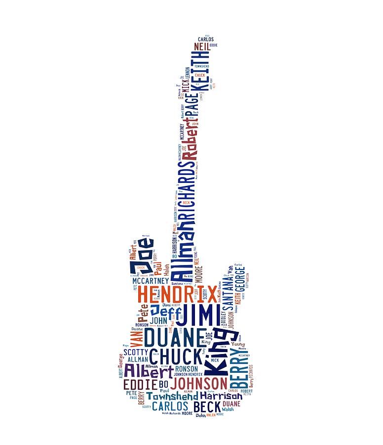 Jimi Hendrix Digital Art - Guitar Legends by Bill Cannon