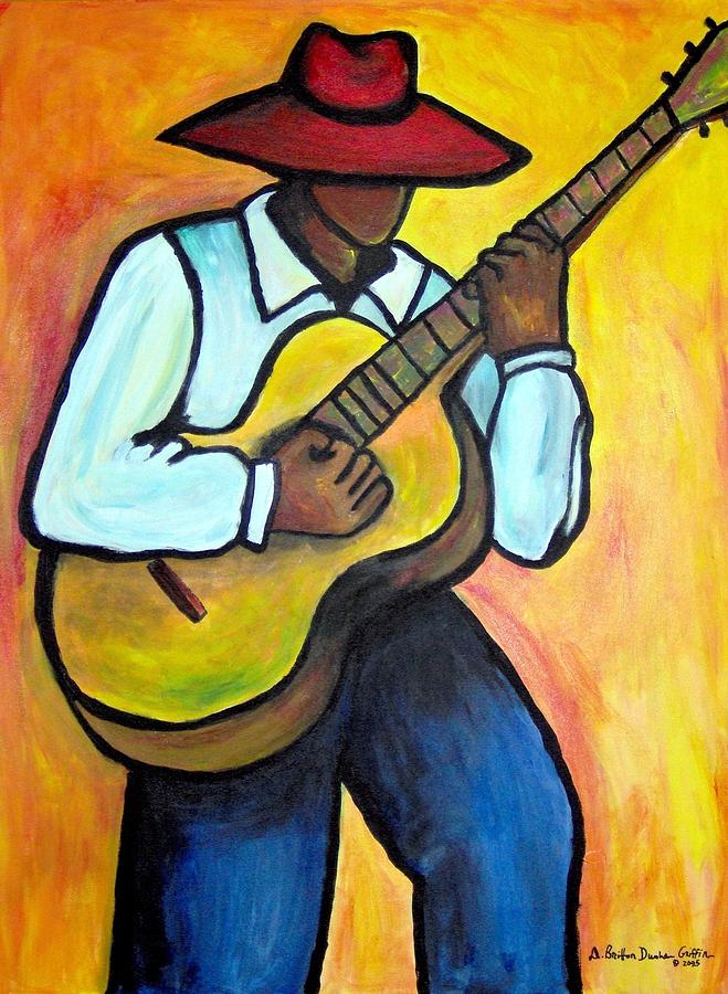 Music Painting - Guitar Man by Diane Britton Dunham