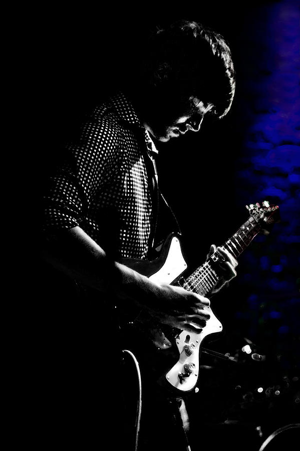 Music Photograph - Guitar Man In Blue by Meirion Matthias