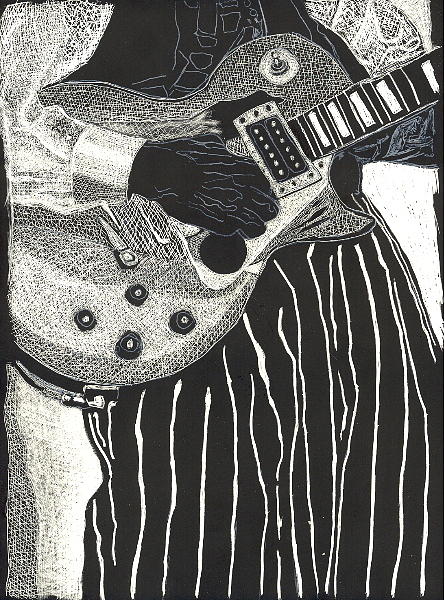 Guitar Man Drawing by John Brisson
