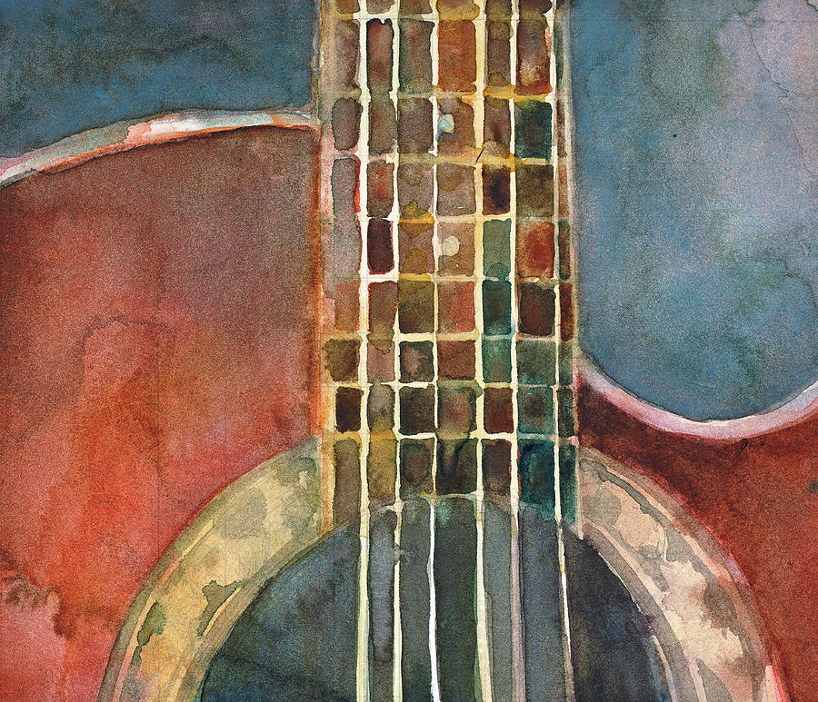 Bob Dylan Painting - Guitar Red Ovation by Dorrie Rifkin