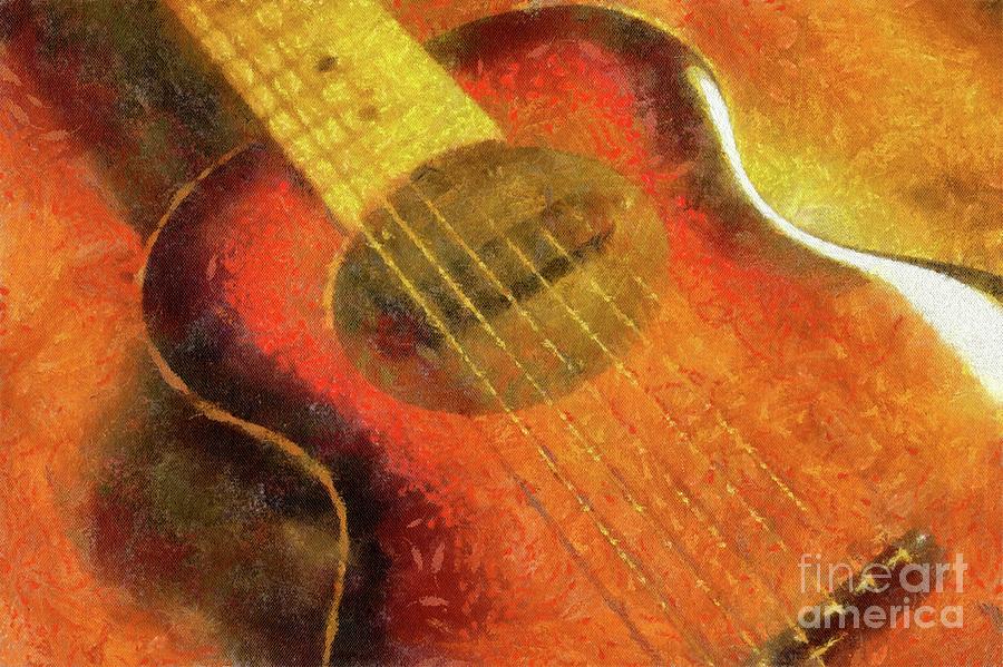 Guitar Painting by Esoterica Art Agency