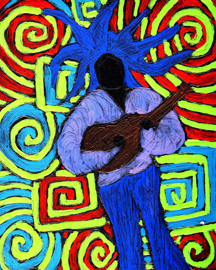 Guitar Solo Painting by Wayne Potrafka