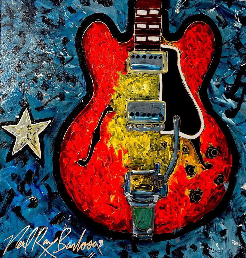 Guitar Star ES335 Painting by Neal Barbosa