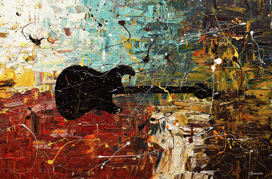 Guitar Story Painting by Carmen Guedez