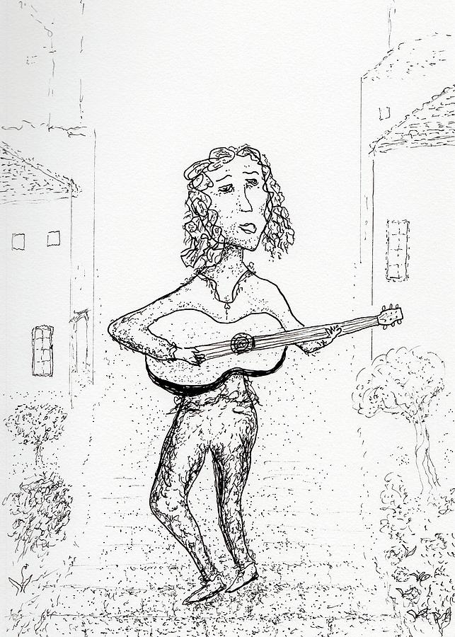 Guitar Town Drawing by Jim Taylor