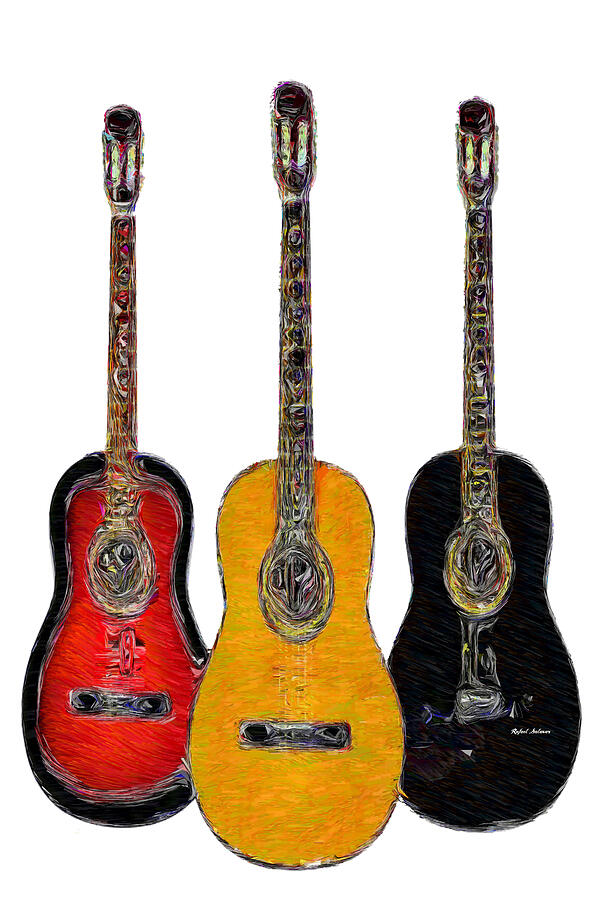Guitar Trio Digital Art by Rafael Salazar