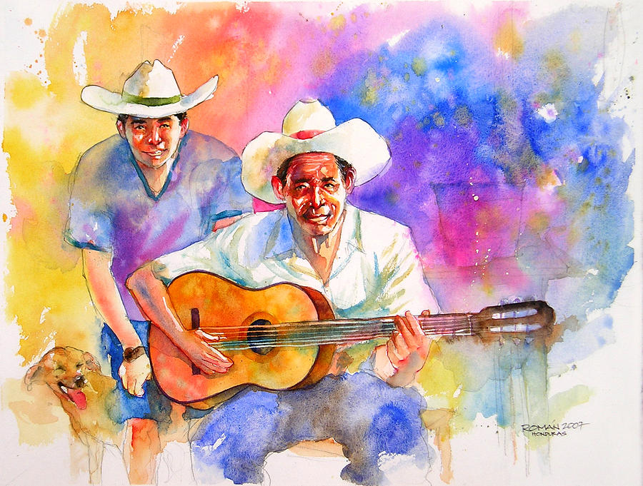 Guitarra Painting by Cesar Roman Murillo - Fine Art America