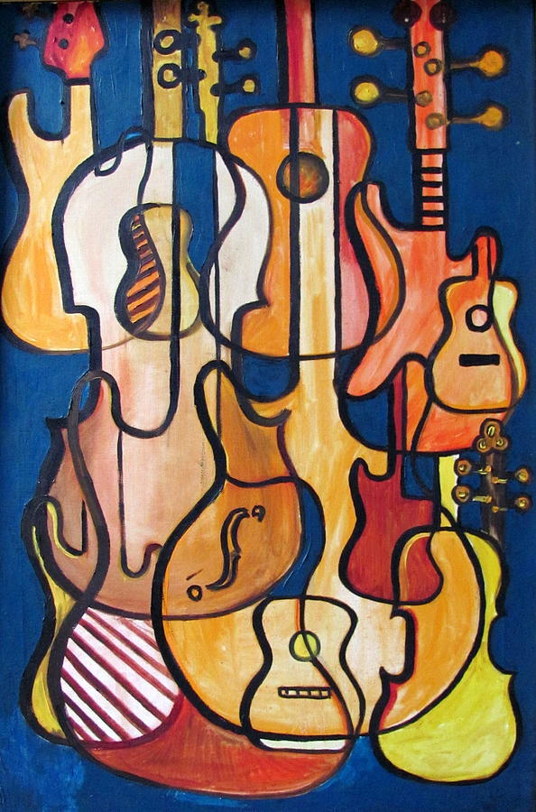 Guitars and Fiddles Painting by Douglas Pike